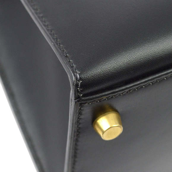 HERMES 1996 Black Box Calf Kelly 32 Sellier 113468 - Picture 6 of 10